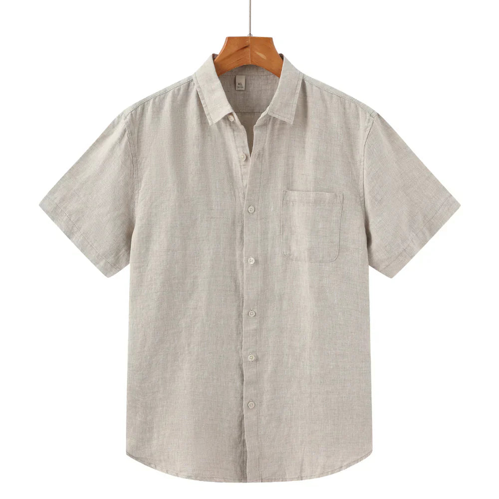 Modaura™ | Linnen shirt korte mouw