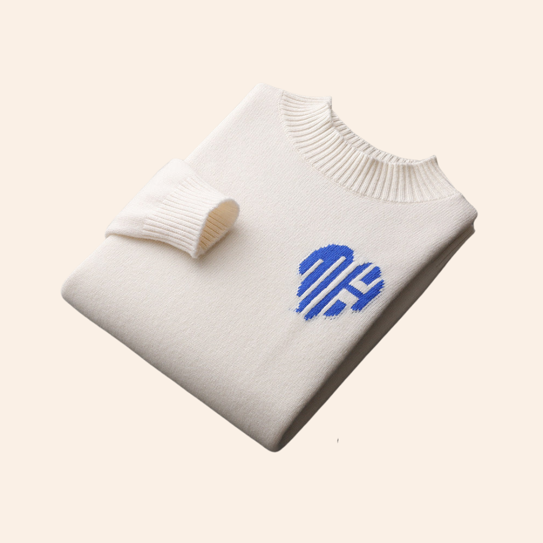Modaura™ | 100% CASHMERE HEART SWEATER