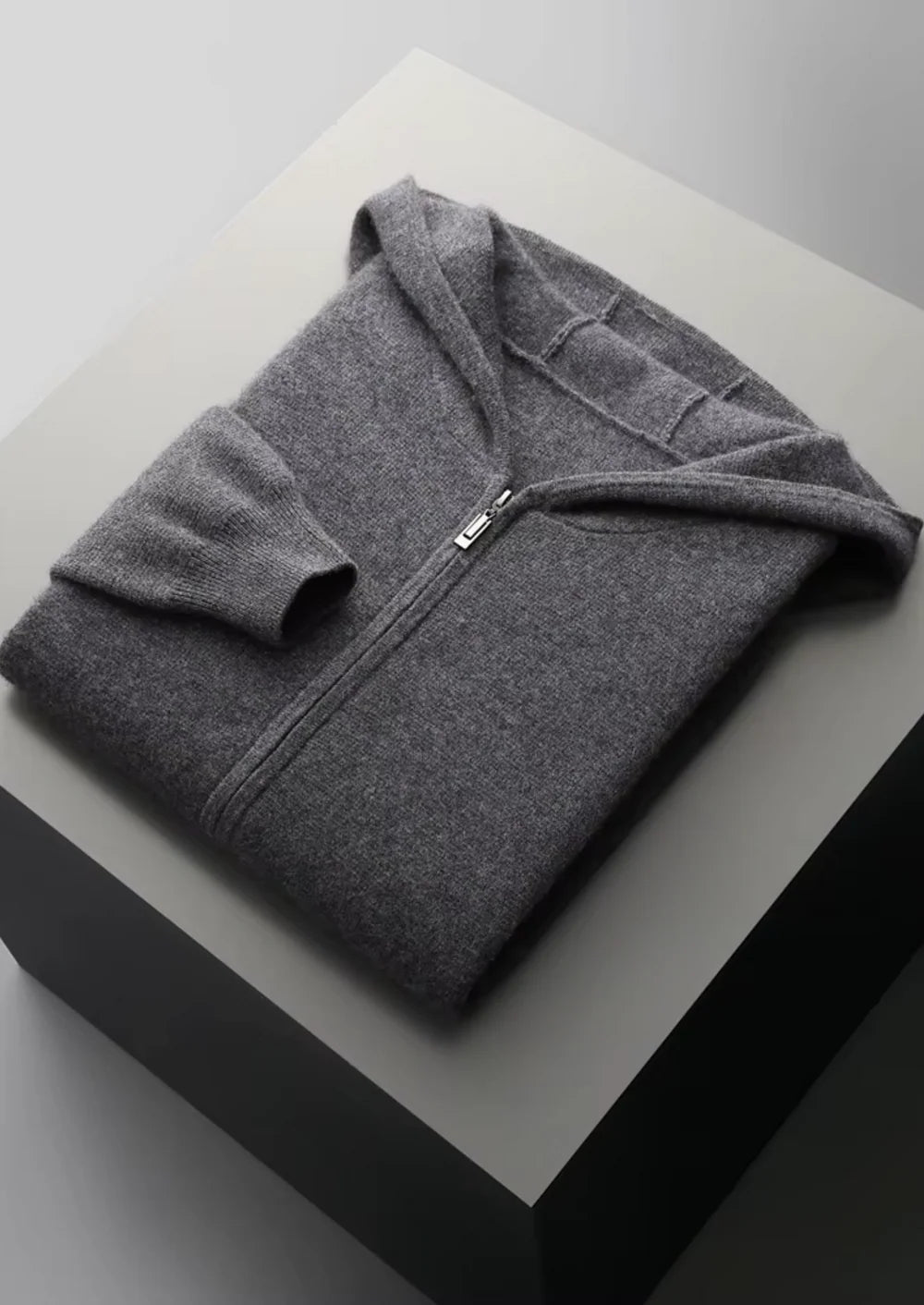 ZUIVERE EXTRA-FIJNE MERINO WOL RITS HOODIE