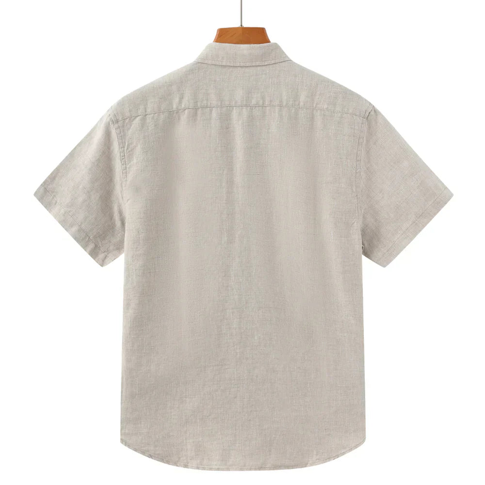 Modaura™ | Linnen shirt korte mouw