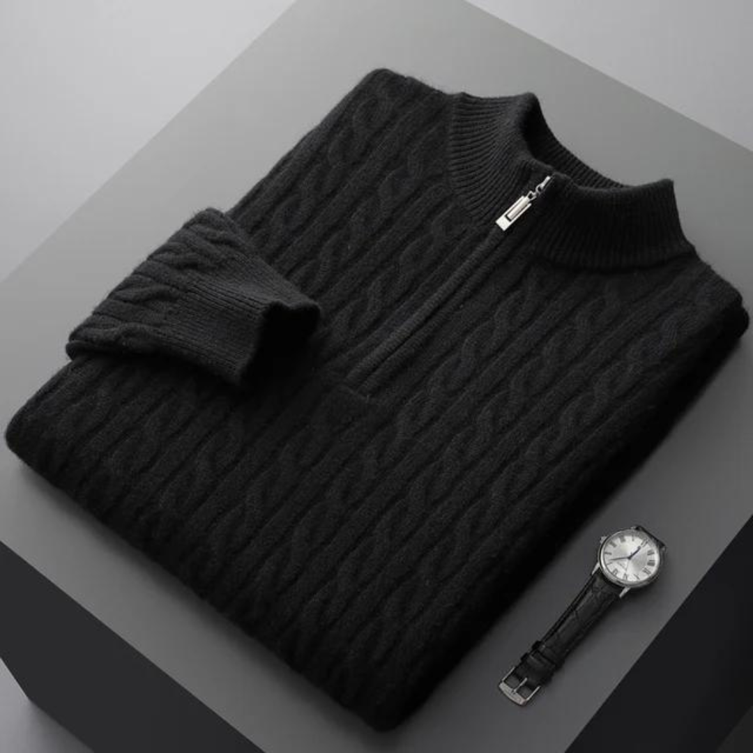 Modaura™ | 100% Cashmere Woven Half Zip