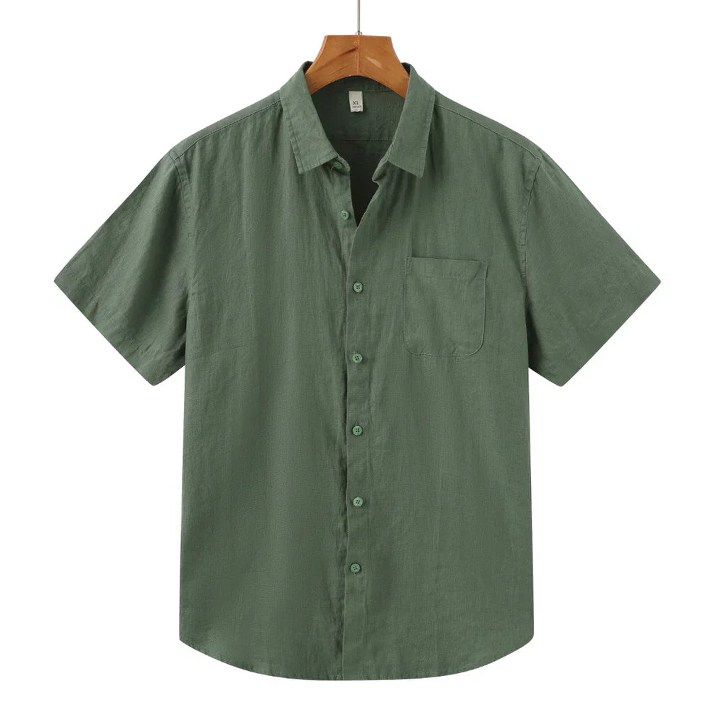 Modaura™ | Linnen shirt korte mouw
